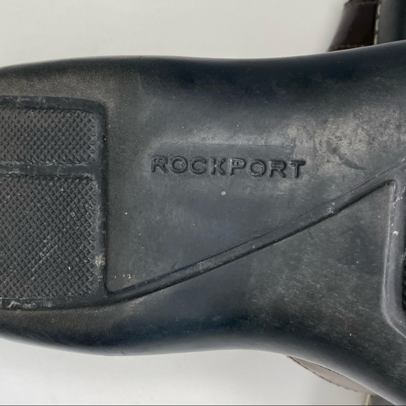 Rockport Sandals Leather Slip Ons Brown and Metallic Gold made in Brazil 8.5 - Picture 6 of 9